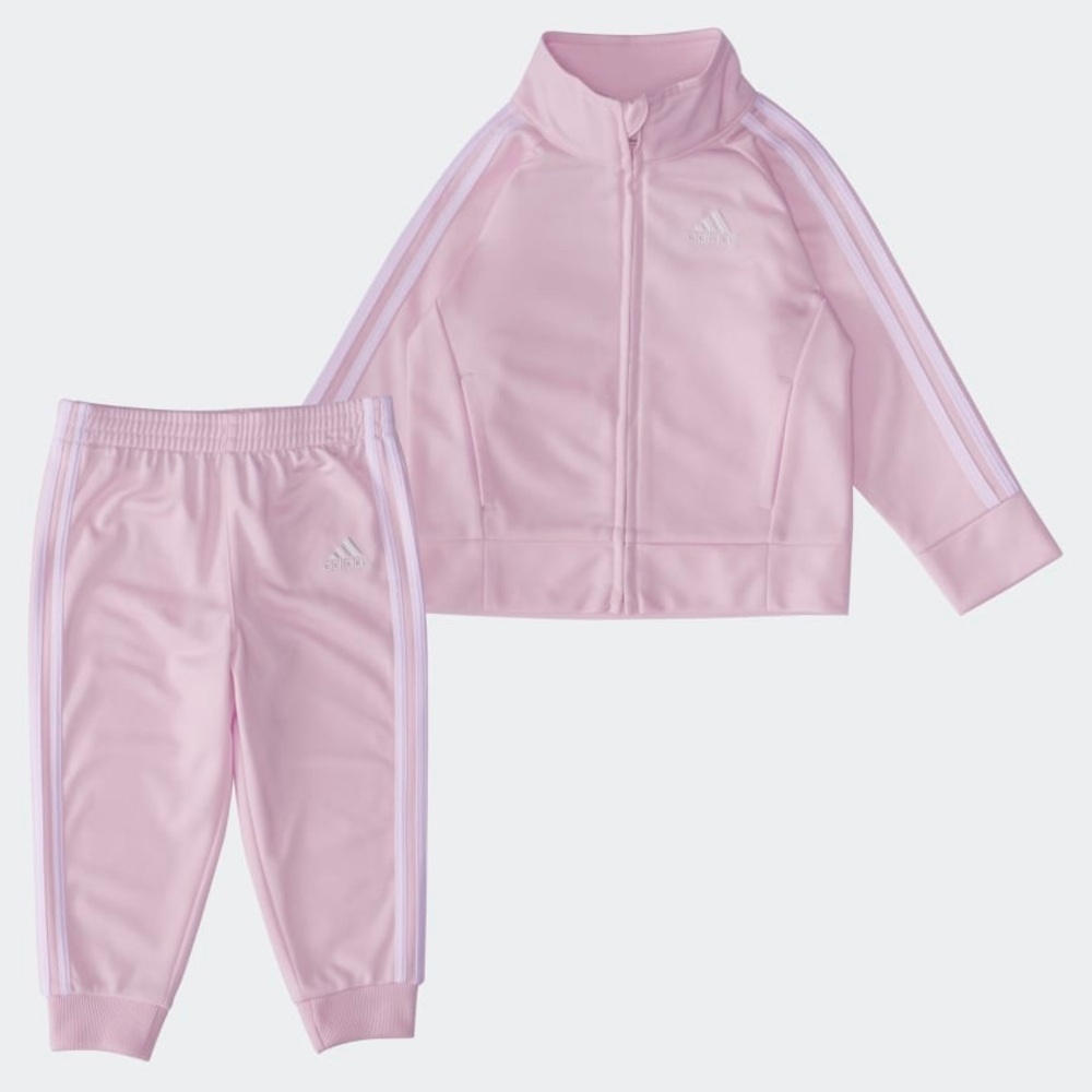 NWT Adidas Baby Girls Pink Tracksuit Set Jacket & Joggers 18M Adorable